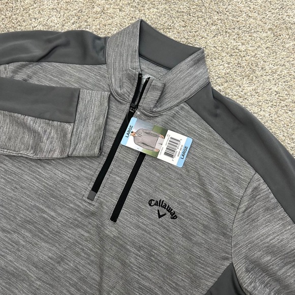 Callaway Other - Callaway 1/4 Zip Lightweight Pullover Large Grey Quiet Shade HTR UPF 50 Golf NEW